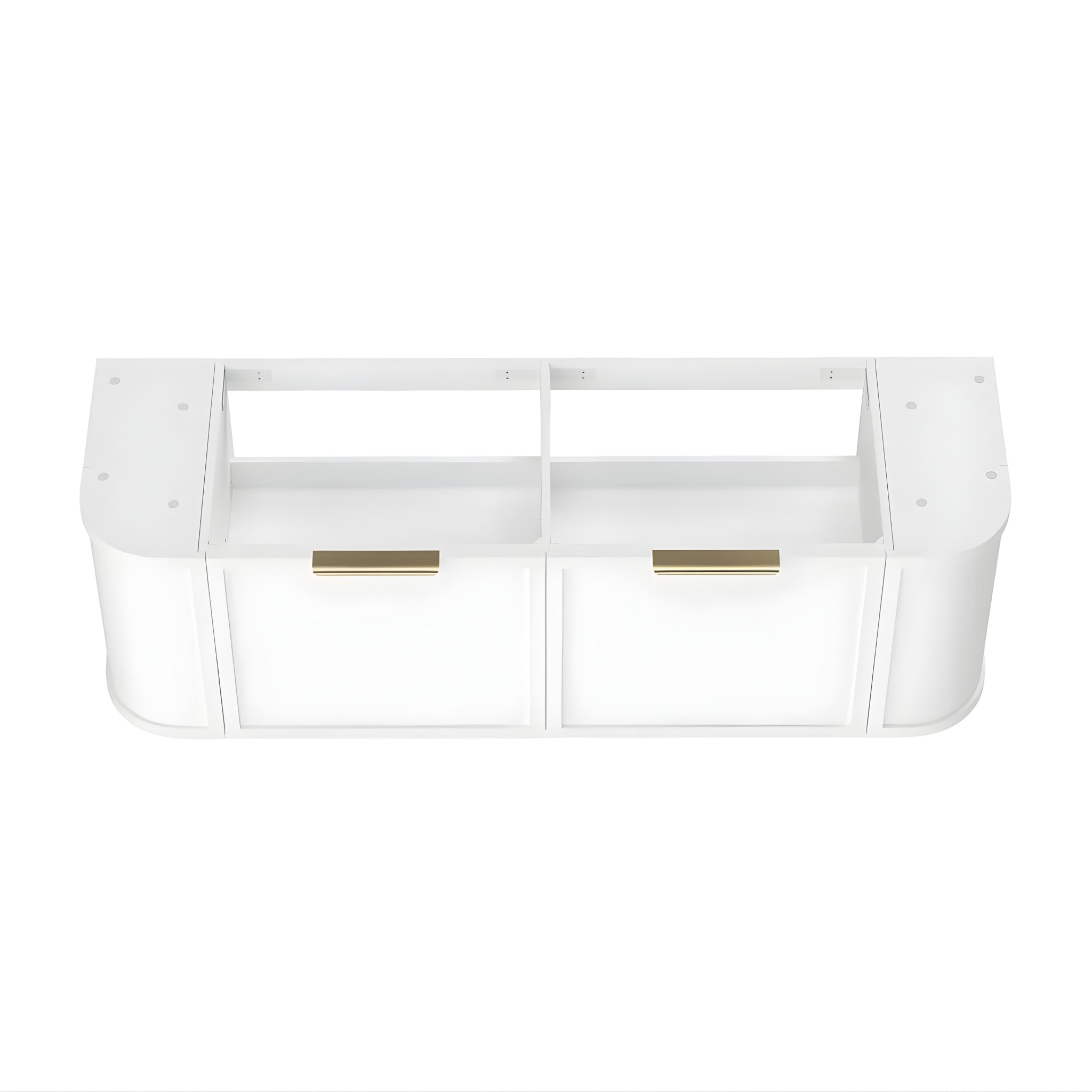OTTI HAMPSHIRE SATIN WHITE 1500MM CURVE DOUBLE BOWL WALL HUNG VANITY