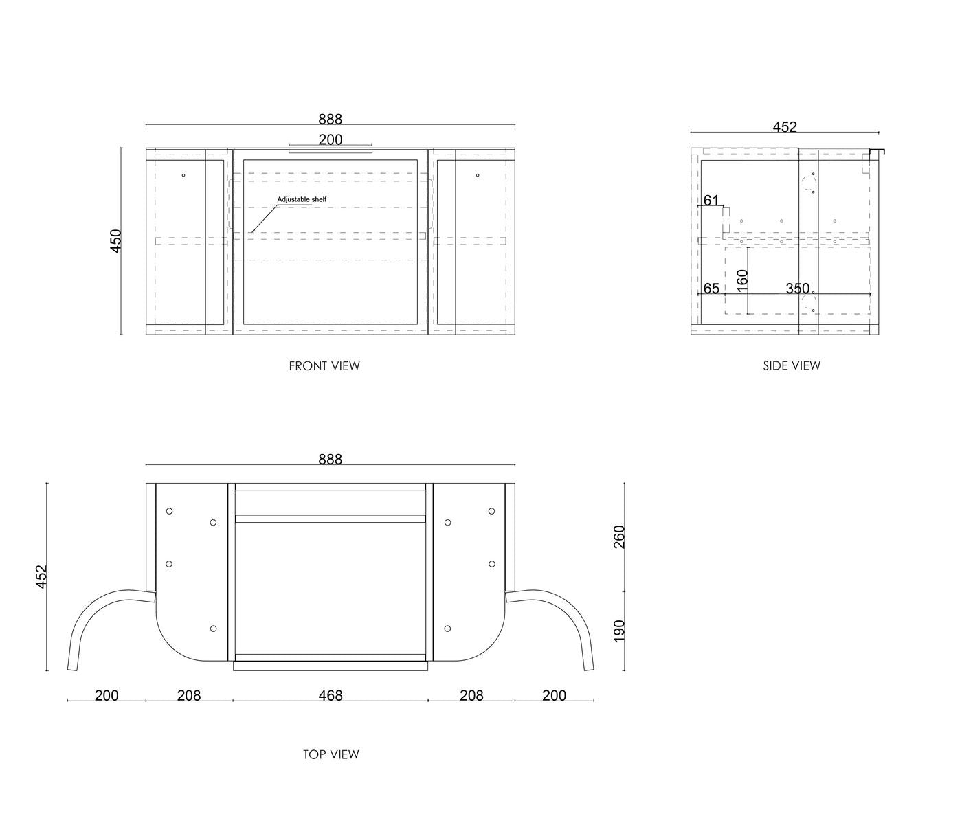 OTTI HAMPSHIRE SATIN WHITE 900MM CURVE SINGLE BOWL WALL HUNG VANITY