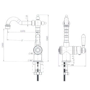MODERN NATIONAL BORDEAUX HIGH RISE TALL BASIN MIXER ⁠⁠242MM MATTE BLACK
