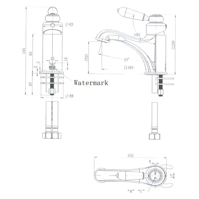 MODERN NATIONAL BORDEAUX BASIN MIXER ⁠⁠129MM BRUSHED BRONZE