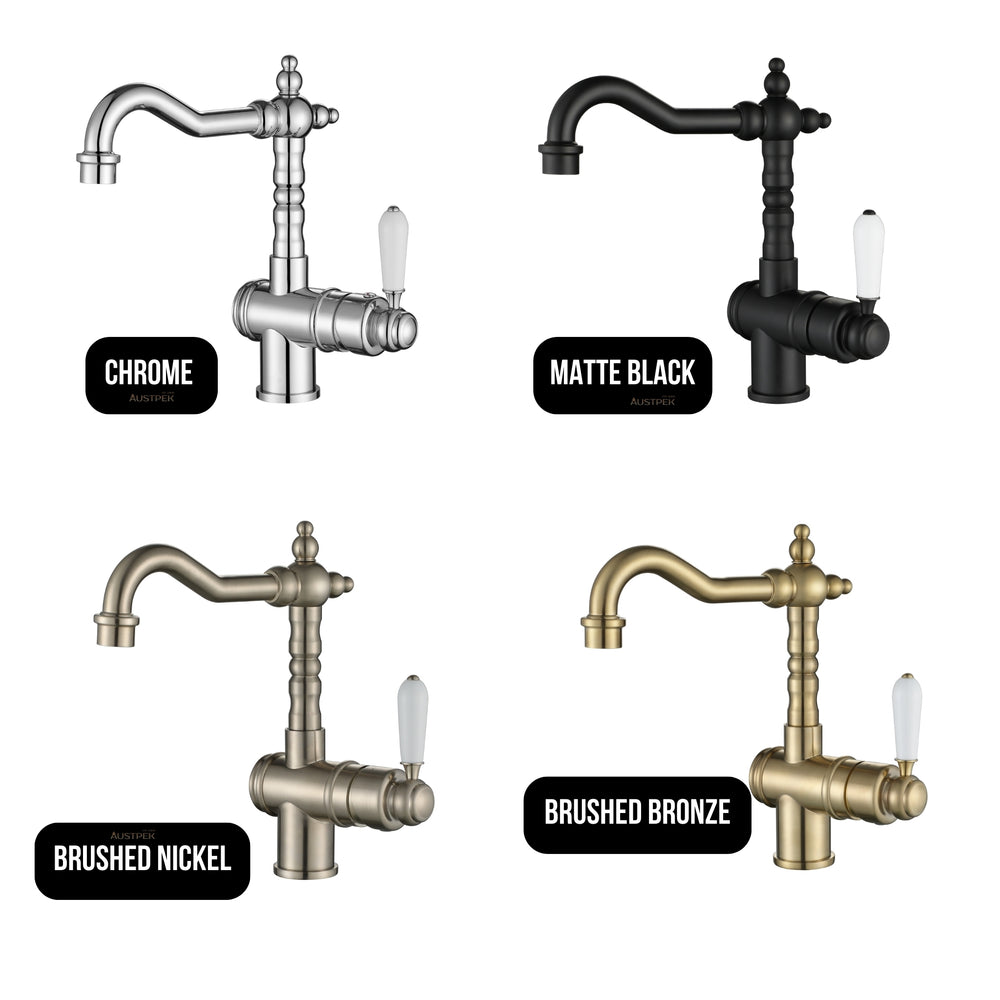 MODERN NATIONAL BORDEAUX HIGH RISE TALL BASIN MIXER ⁠⁠242MM BRUSHED NICKEL