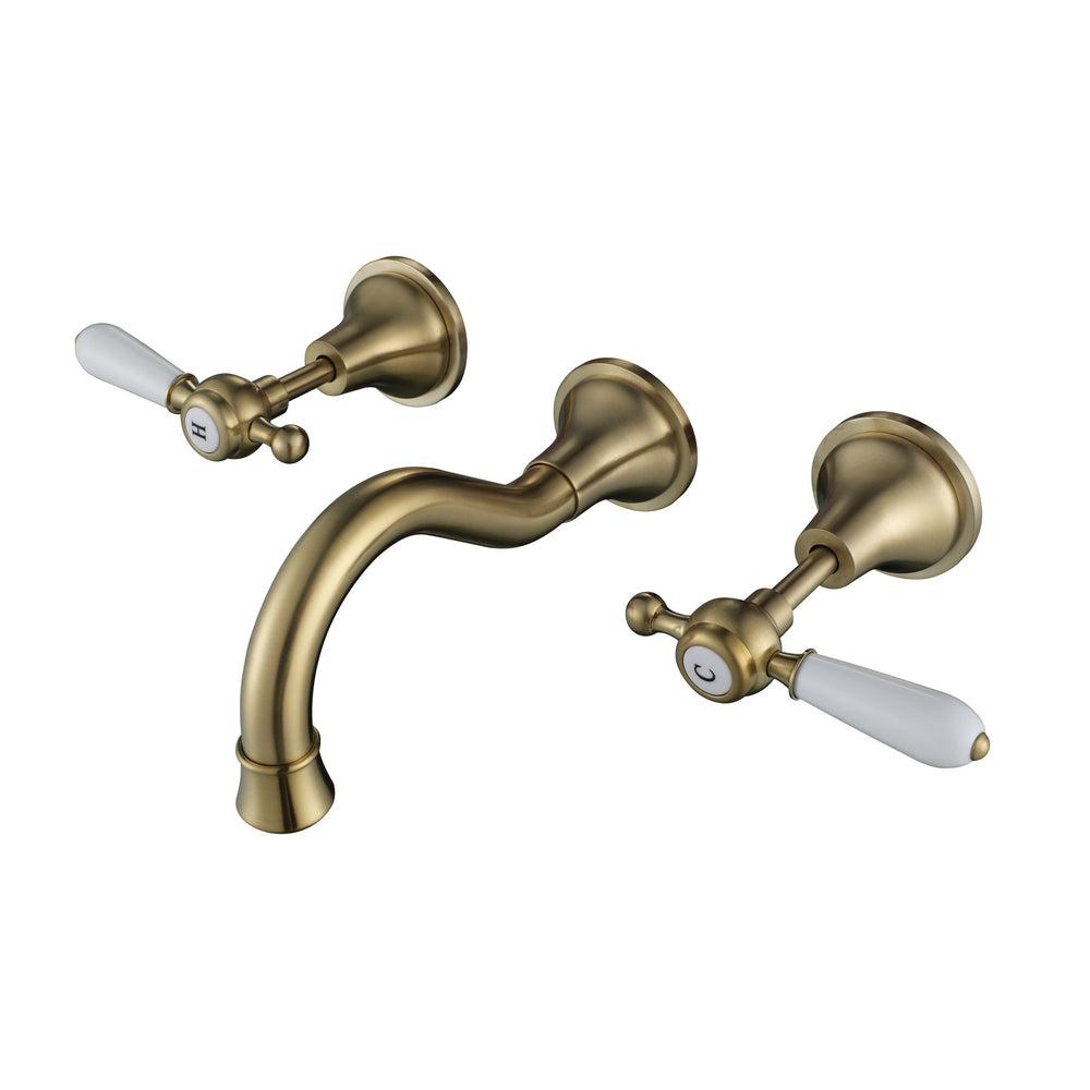 MODERN NATIONAL BORDEAUX WALL SPA AND SINK THREE PIECE SET ⁠⁠200MM BRUSHED BRONZE