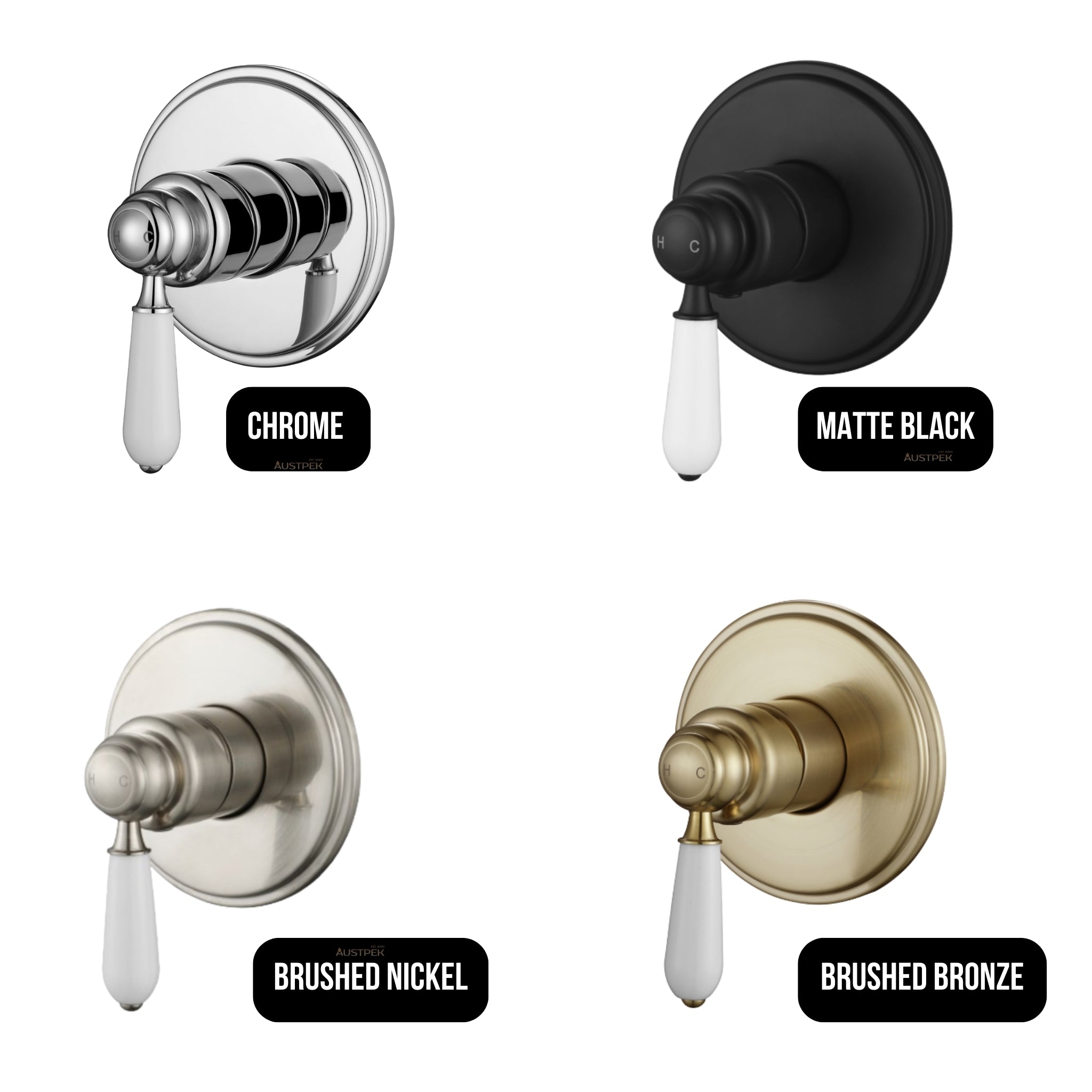 MODERN NATIONAL BORDEAUX SHOWER MIXER TRIM KIT WITH UNIVERSAL BODY 115MM MATTE BLACK