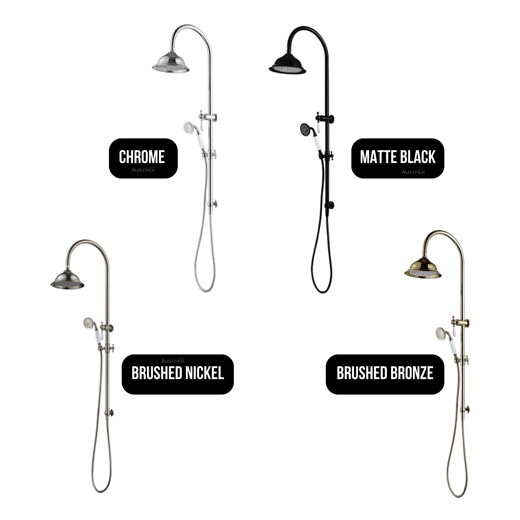 MODERN NATIONAL BORDEAUX SHOWER COLUMN SET BRUSHED BRONZE