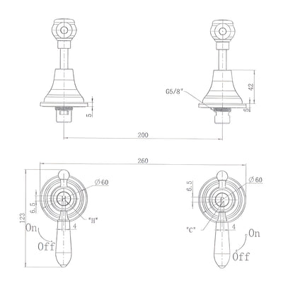 MODERN NATIONAL BORDEAUX WALL TOP ASSEMBLIES BRUSHED NICKEL