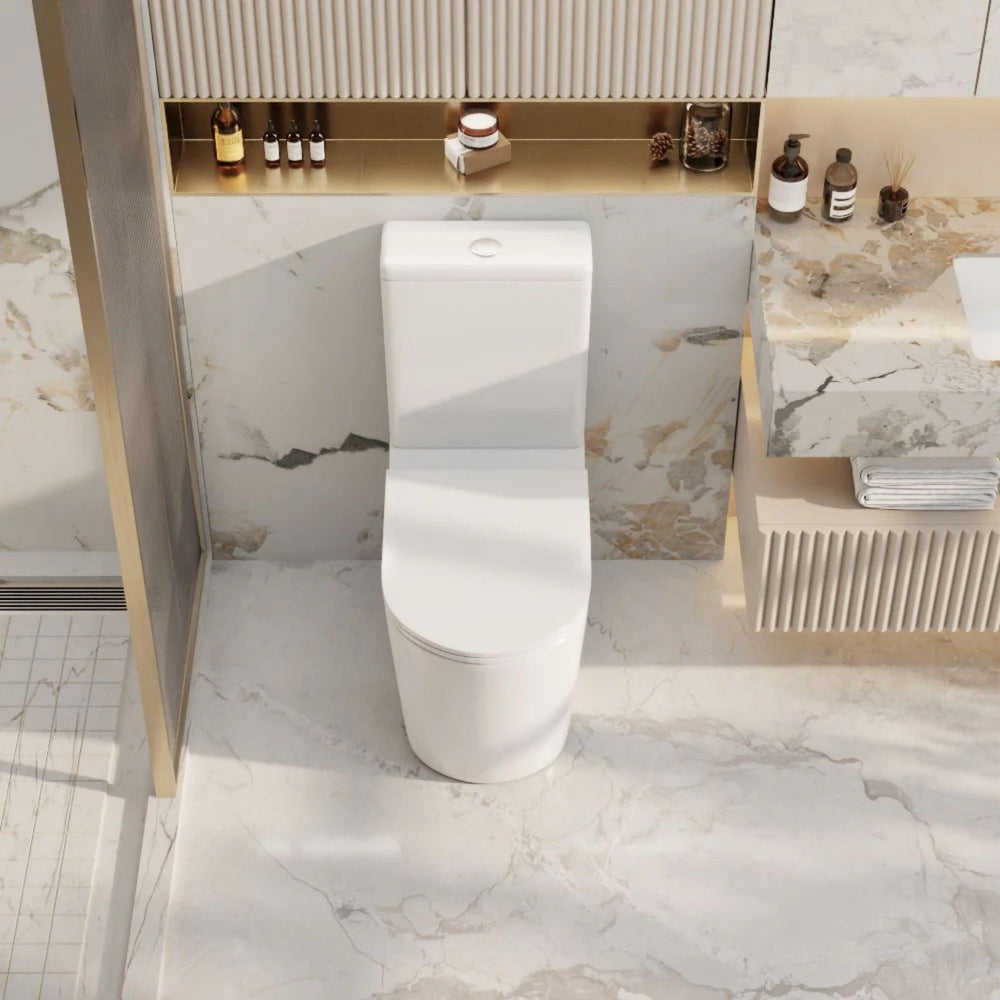 MERCIO BERLIN QUIET RIMLESS AND TORNADO FLUSH BACK TO WALL TOILET SUITE MATTE WHITE