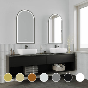 REMER BLANCA CUSTOM COLOURS FRAMED WHITE LED SHAVING CABINET 504X904MM