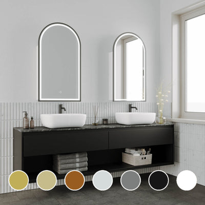 REMER BLANCA CUSTOM COLOURS FRAMED WHITE LED SHAVING CABINET 504X904MM