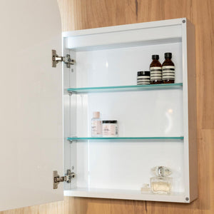 REMER BLANCA FRAMELESS WHITE LED SHAVING CABINET 500X900MM