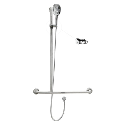 JOHNSON SUISSE LIFE ASSIST 3 FUNCTION GRAB RAIL SHOWER SET 700MM CHROME (AVAILABLE IN LEFT AND RIGHT HAND)