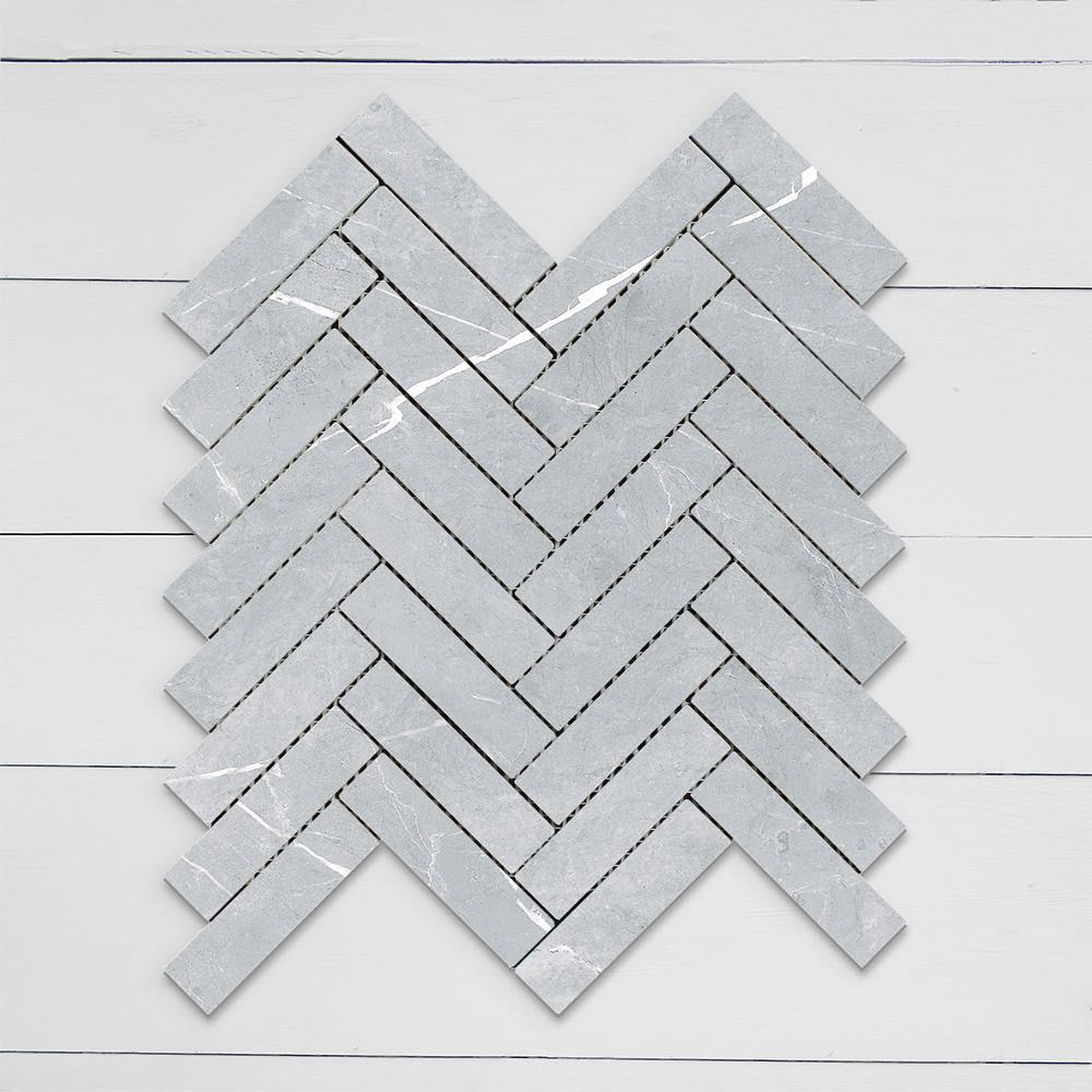 ELITE BRACCA LIGHT GREY MATTE 287X281MM HERRINGBONE MOSAIC TILE (PER BOX)