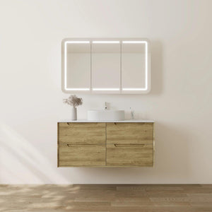VITO BROOKLYN ASHWOOD 1200MM SINGLE BOWL WALL HUNG VANITY
