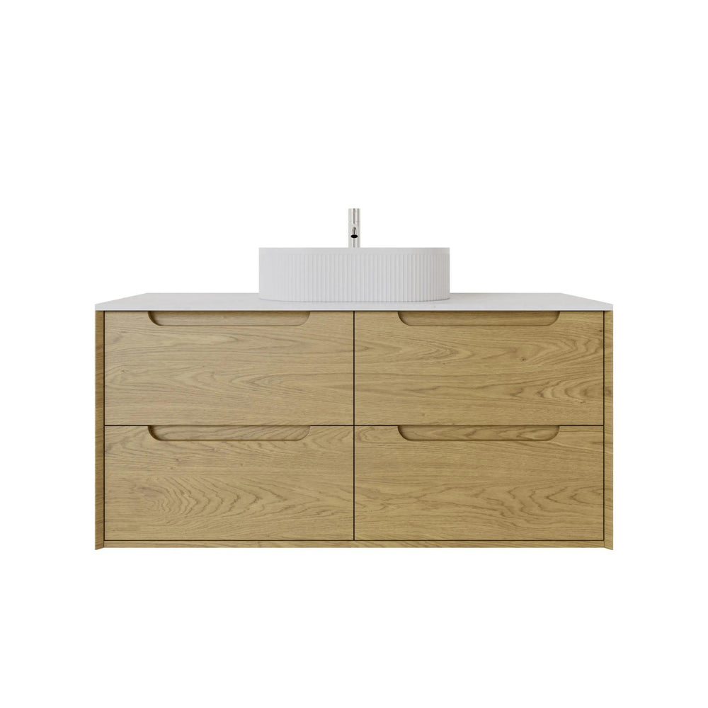 VITO BROOKLYN RED OAK 1200MM SINGLE BOWL WALL HUNG VANITY
