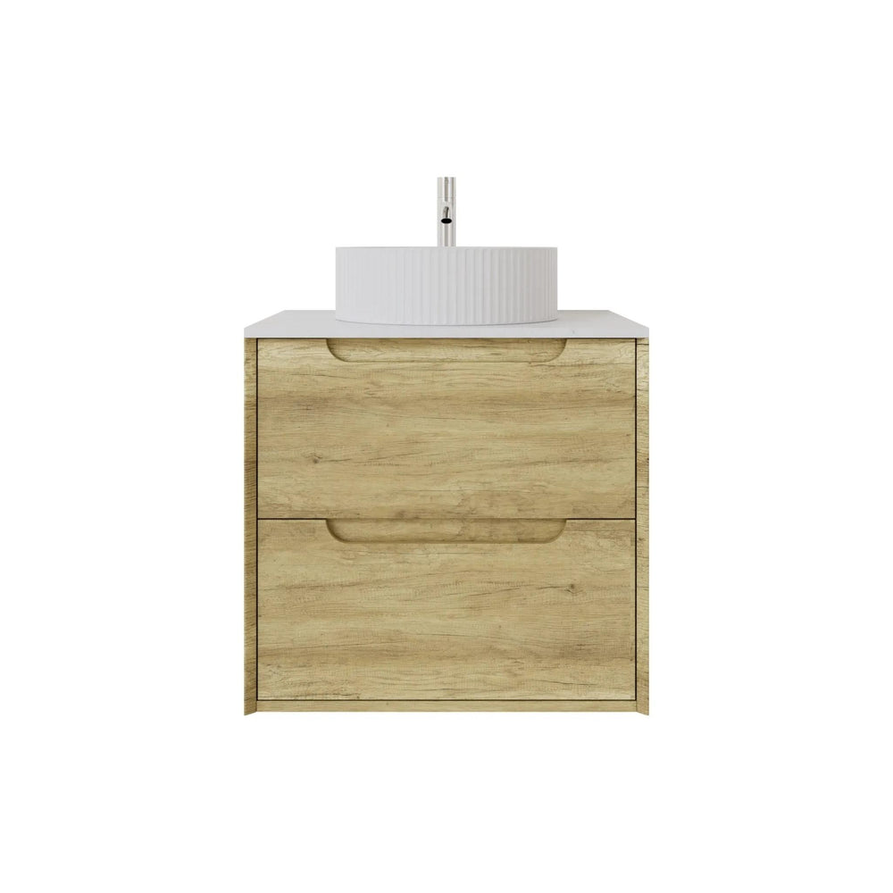 VITO BROOKLYN ASHWOOD 600MM SINGLE BOWL WALL HUNG VANITY