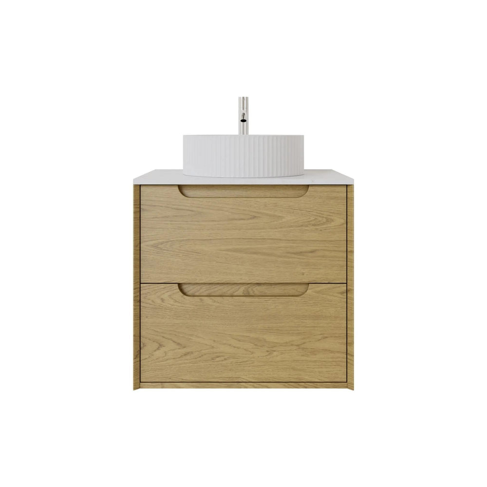 VITO BROOKLYN RED OAK 600MM SINGLE BOWL WALL HUNG VANITY