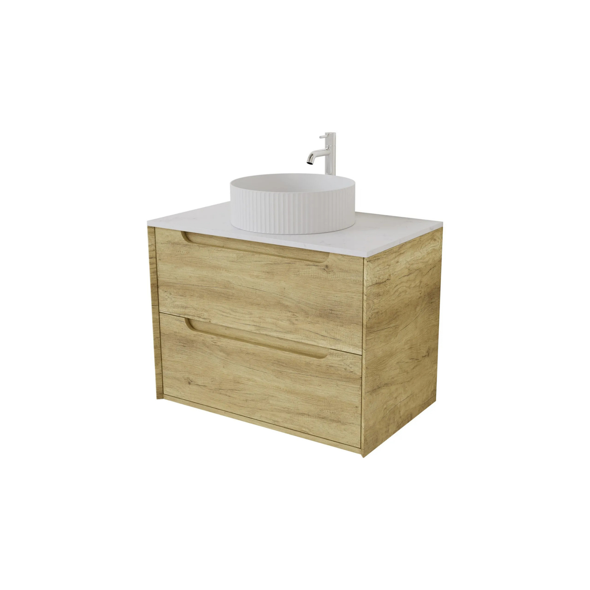 VITO BROOKLYN ASHWOOD 750MM SINGLE BOWL WALL HUNG VANITY
