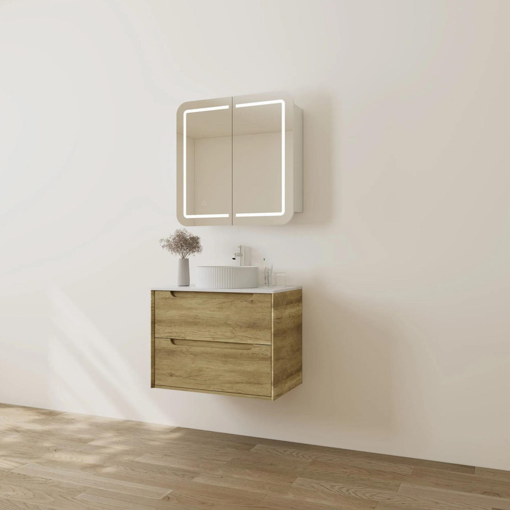 VITO BROOKLYN ASHWOOD 750MM SINGLE BOWL WALL HUNG VANITY