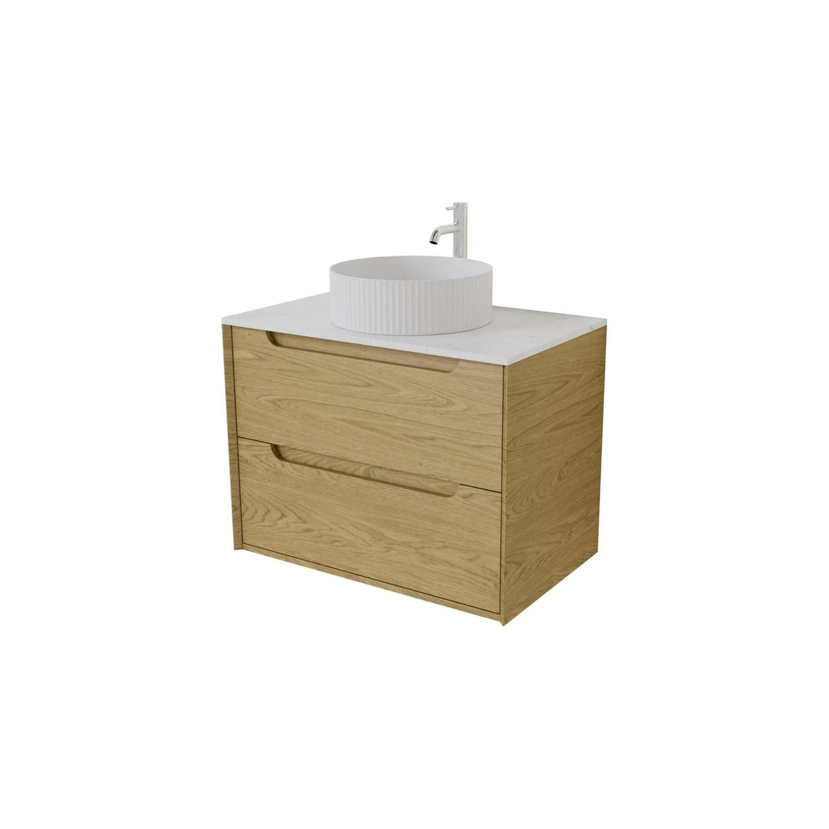 VITO BROOKLYN RED OAK 750MM SINGLE BOWL WALL HUNG VANITY