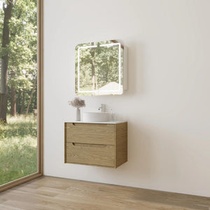 VITO BROOKLYN RED OAK 750MM SINGLE BOWL WALL HUNG VANITY