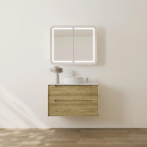 VITO BROOKLYN ASHWOOD 900MM SINGLE BOWL WALL HUNG VANITY