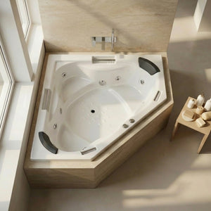 BROADWAY ALHAMBRA CORNER SPA BATHTUB WHITE 1490MM WITH JET