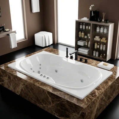 BROADWAY BARGELO PETITE SPA BATHTUB GLOSS WHITE 1800MM WITH 18 JETS