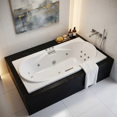 BROADWAY CASTILLA SPA BATHTUB GLOSS WHITE 1800MM WITH 15-JETS