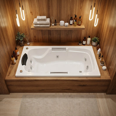 BROADWAY MARCHENA SPA BATH GLOSS WHITE 1725MM (AVAILABLE IN 7-JETS AND 11-JETS OPTIONS)
