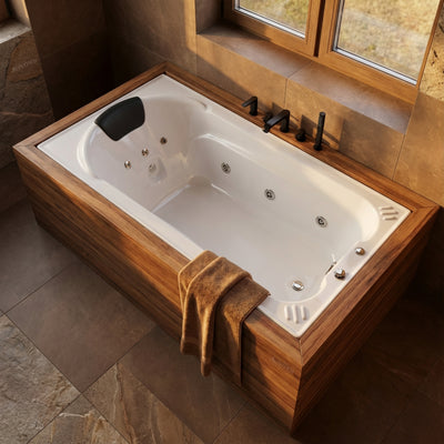 BROADWAY MONTILLO SPA BATH GLOSS WHITE 1670MM WITH 10-JETS