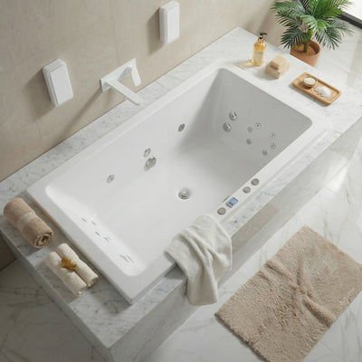 BROADWAY QUADRATO SPA BATHTUB GLOSS WHITE 1800MM WITH 22-JETS