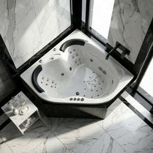 BROADWAY SAPPHIRA CORNER SPA BATHTUB WHITE 1500MM WITH 18-JETS