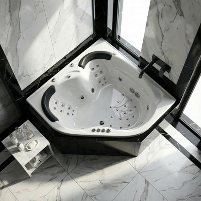 BROADWAY SAPPHIRA CORNER SPA BATHTUB WHITE 1500MM WITH 18-JETS