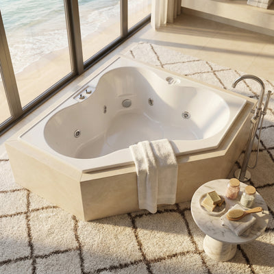 BROADWAY ZAMORA CORNER SPA BATHTUB WHITE 1485MM WITH JET CONFIGURATIONS