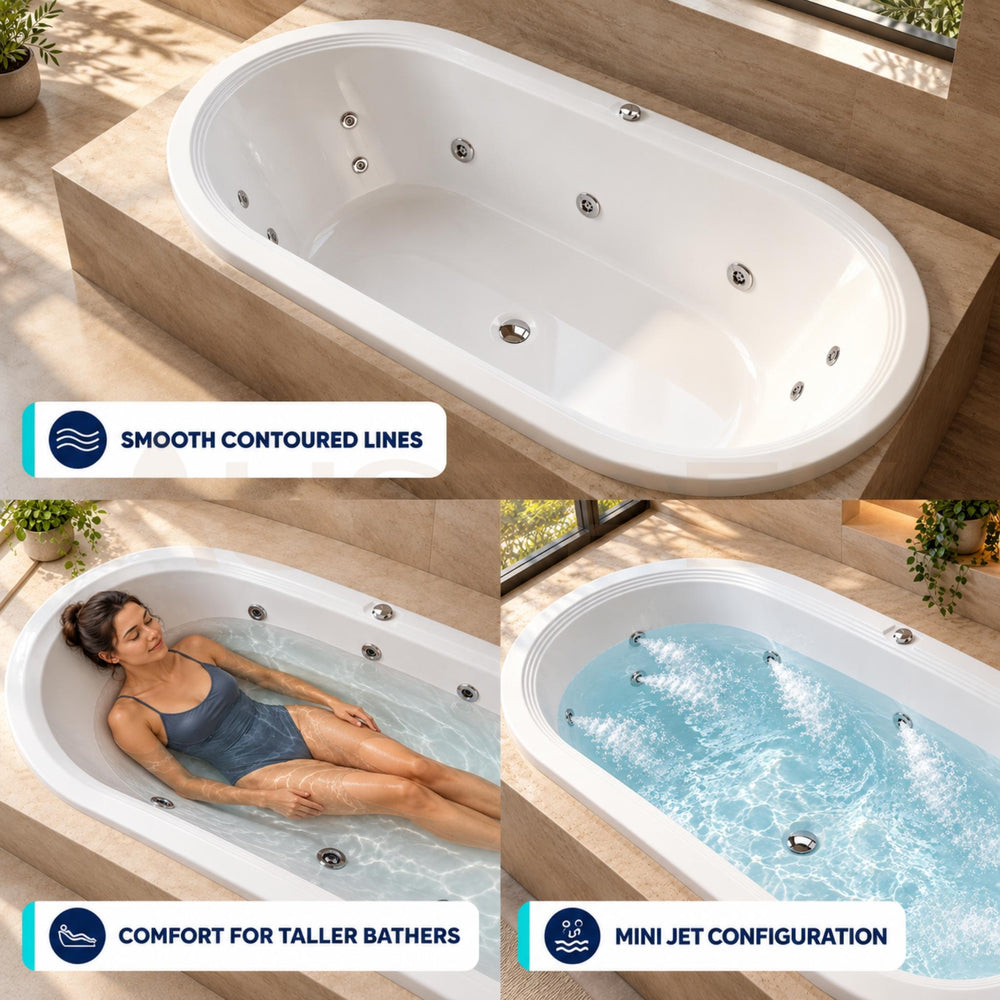 BROADWAY ESTELLA SPA BATHTUB WHITE 1820MM WITH JET CONFIGURATION