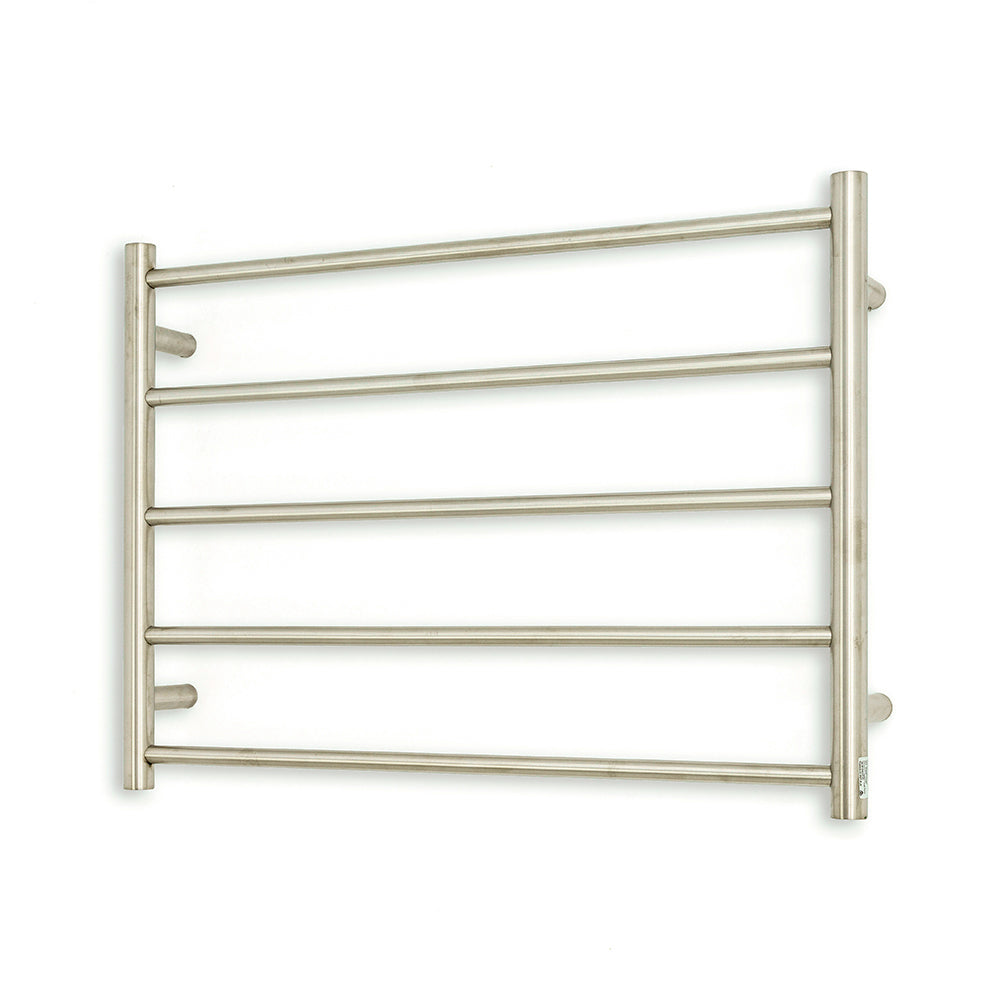 RADIANT HEATING 5-BARS ROUND NON-HEATED TOWEL RAIL BRUSHED SATIN 750MM