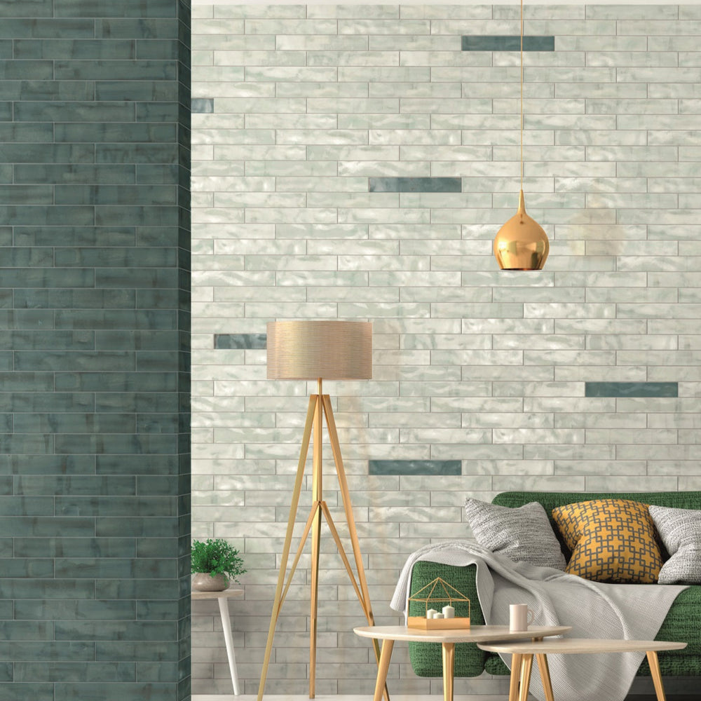 EVERSTONE BRUSH WHITE DUST GLOSSY 370X61MM PLANK TILE (PER BOX)
