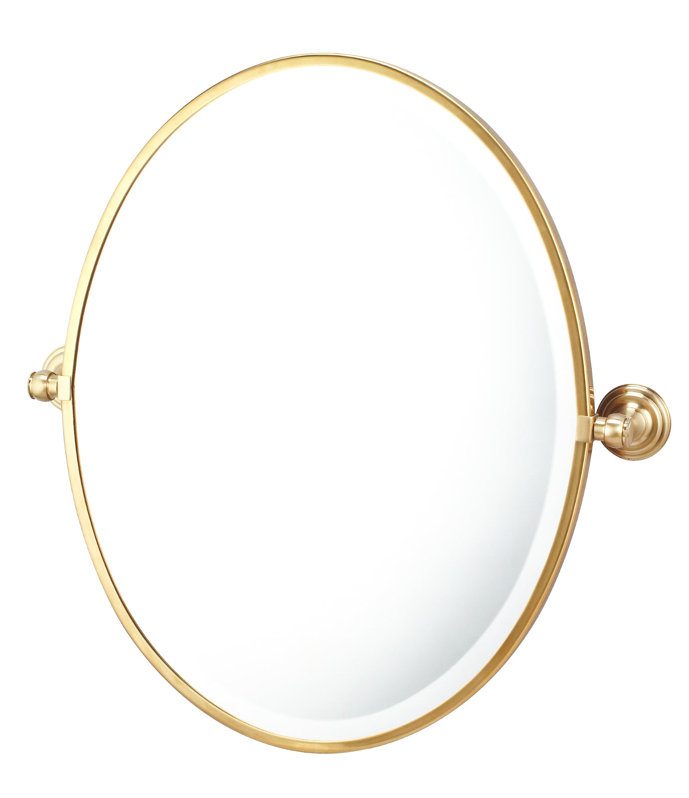 TURNER HASTINGS MAYER FRAMED PIVOT OVAL MIRROR BRUSHED BRASS 538X620MM