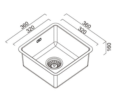SCHOCK BS SINGLE BOWL BAR SINK ARTISAN COPPER 360MM