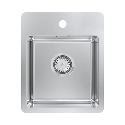SCHOCK BS SINGLE BOWL BAR SINK WITH TAP LANDING STAINLESS STEEL 370MM