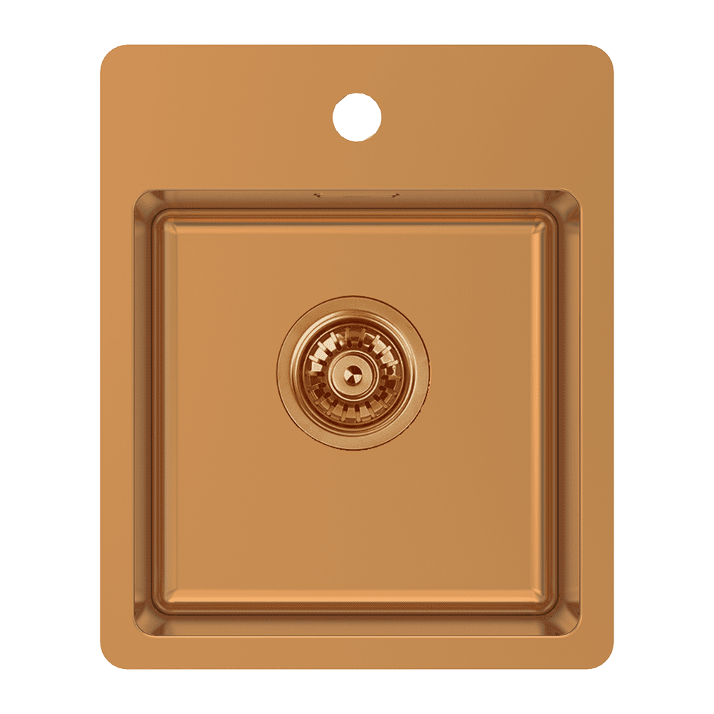 ABEY BS SINGLE BOWL BAR SINK WITH TAP LANDING ARTISAN COPPER 370MM