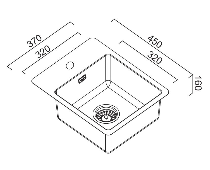 ABEY BS SINGLE BOWL BAR SINK WITH TAP LANDING ARTISAN COPPER 370MM