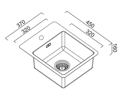 SCHOCK BS SINGLE BOWL BAR SINK WITH TAP LANDING EUREKA GOLD 370MM