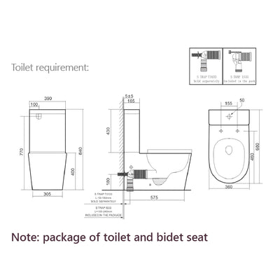 LAFEME CATANIA STANDARD LUNA RIMLESS BACK TO WALL SMART TOILET WHITE