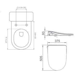 LAFEME THEA LUXURY ELECTRICAL BIDET REMOTE CONTROL W/AUTOLID GLOSS WHITE