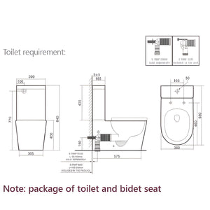 LAFEME THEA STANDARD LUNA RIMLESS BACK TO WALL SMART TOILET WHITE