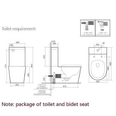 LAFEME THEA STANDARD LUNA RIMLESS BACK TO WALL SMART TOILET WHITE