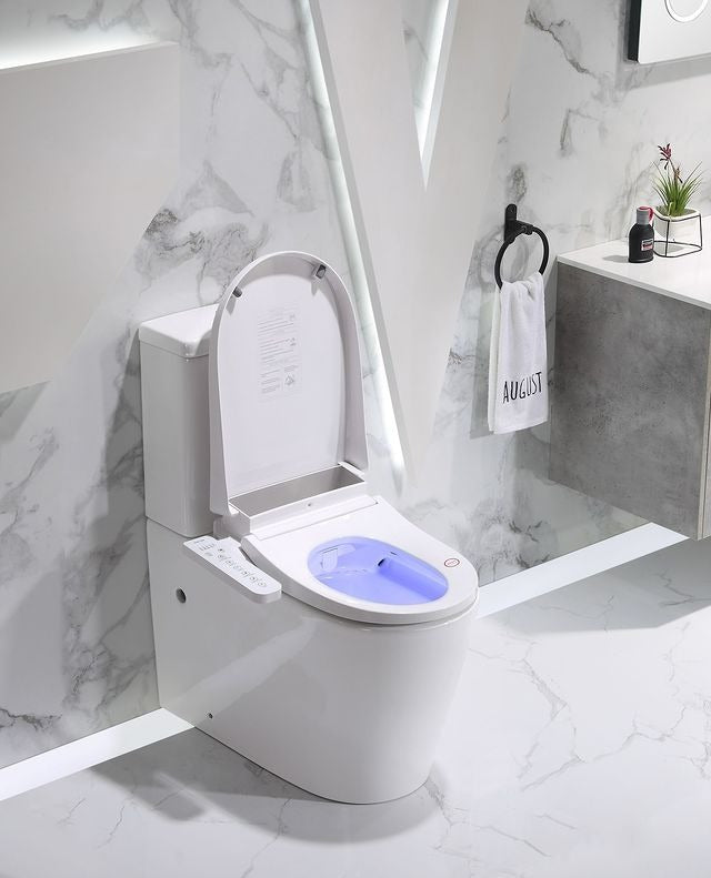 LAFEME MEDINA WALL FACED TOILET SUITE WITH ELECTRIC BIDET GLOSS WHITE