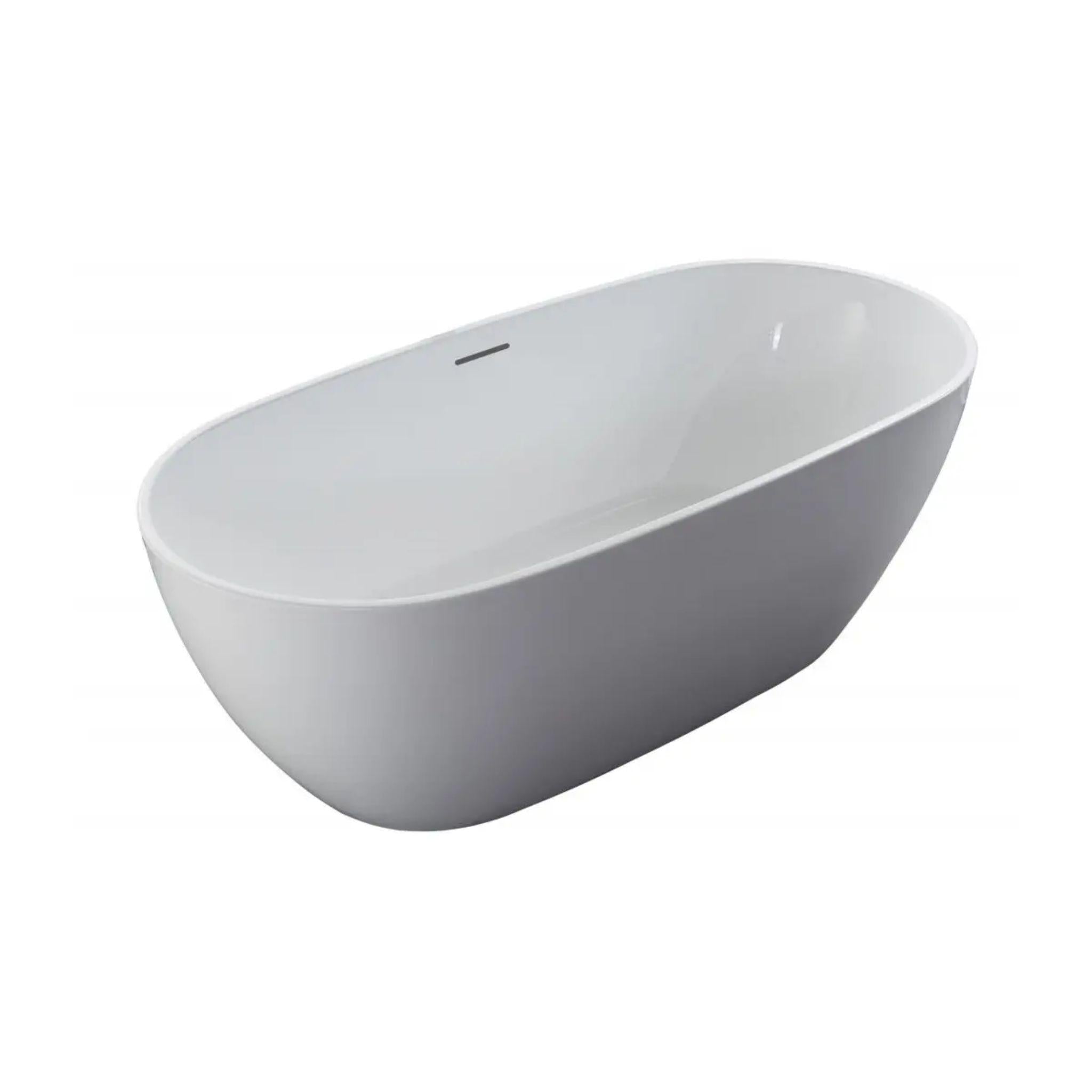 ZUMI MILA EGG-SHAPED FREESTANDING BATHTUB WITH OVERFLOW GLOSS WHITE (AVAILABLE IN 1500MM AND 1700MM)