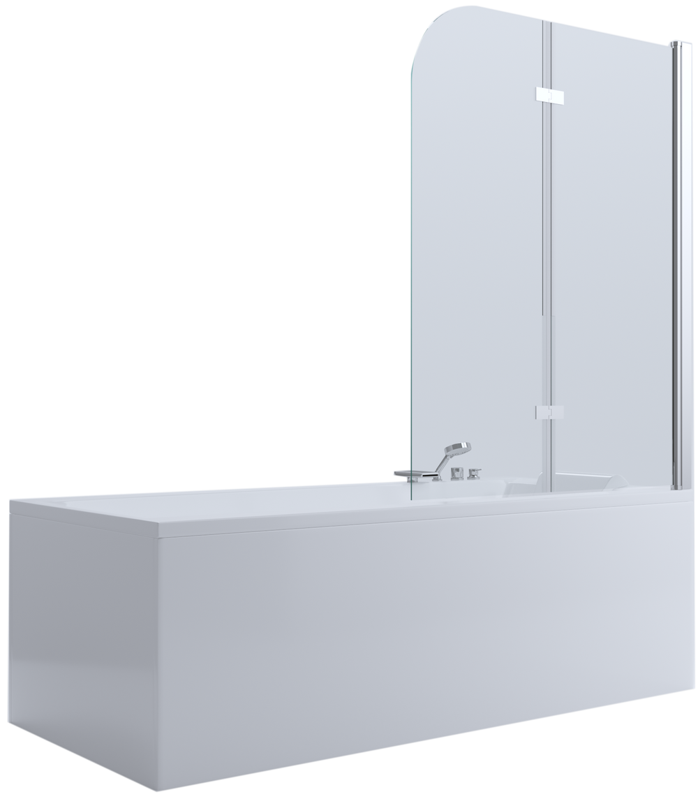 BELLA VISTA FRAMELESS FIXED AND SWING BATH SHOWER SCREEN CHROME