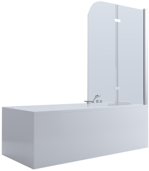 BELLA VISTA FRAMELESS FIXED AND SWING BATH SHOWER SCREEN CHROME